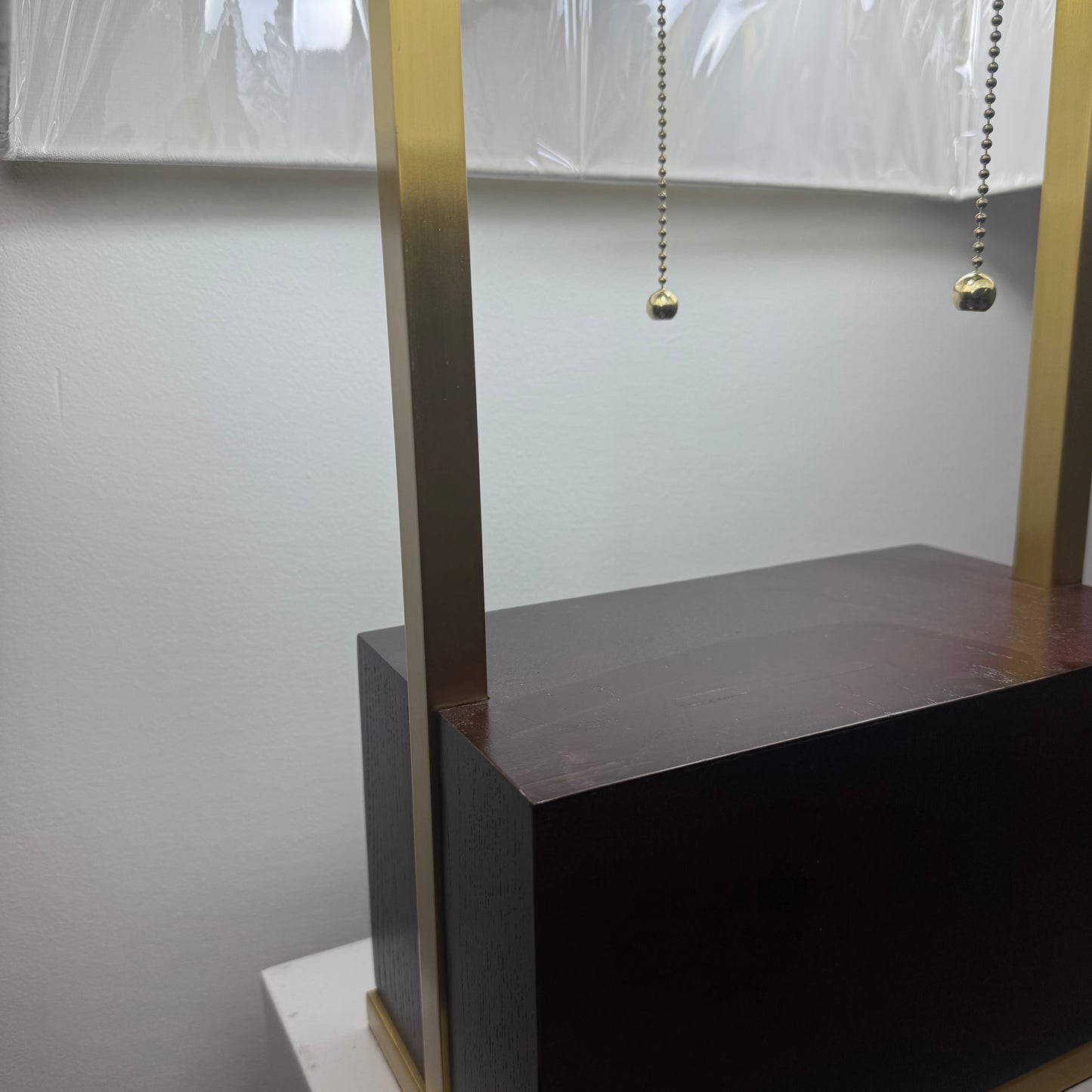 Wildwood "Hayes" Walnut + Brass Table Lamp