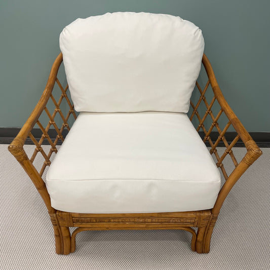 Bamboo Chair w/ Custom Performance Fabric Cushion