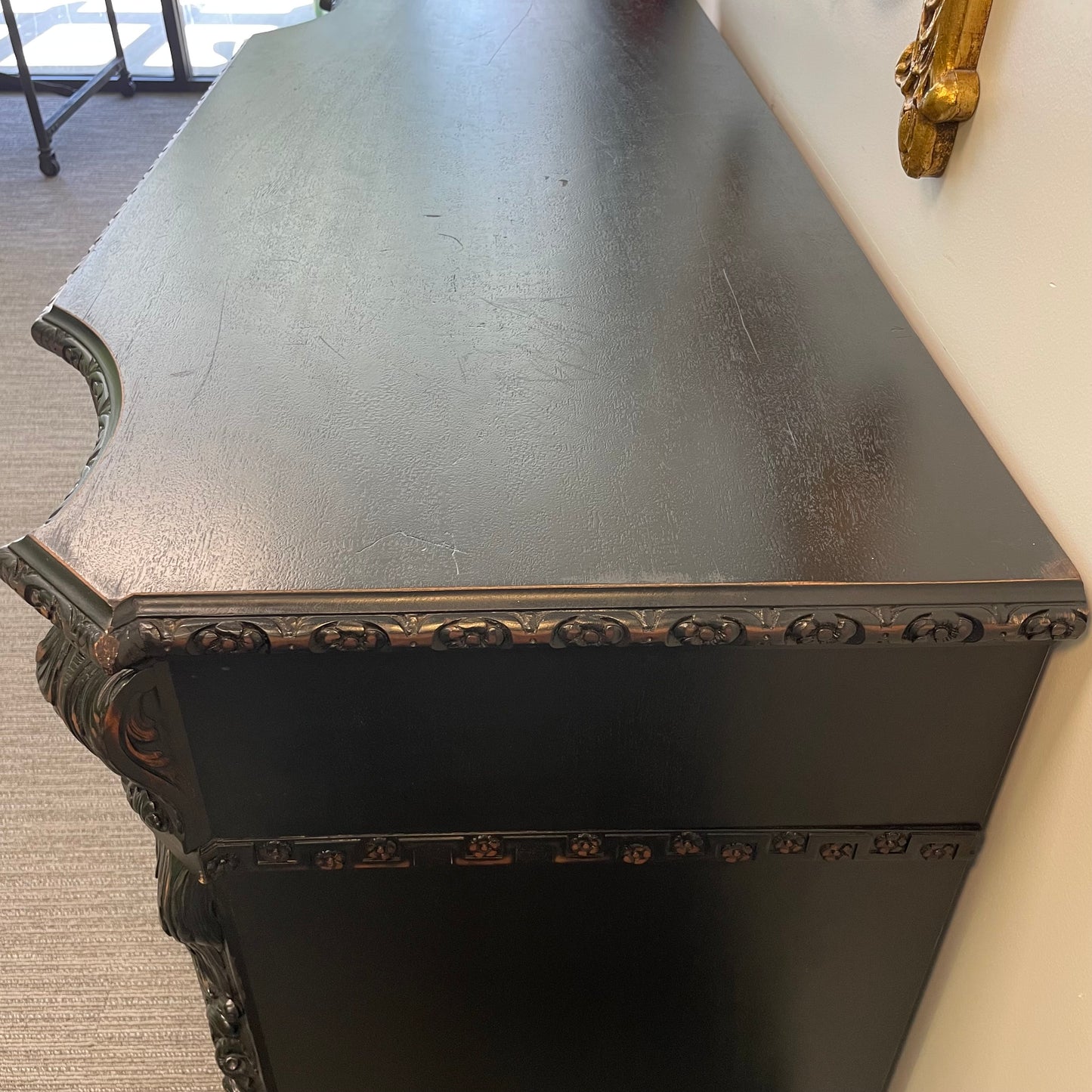 Antique Rubbed Black Buffet