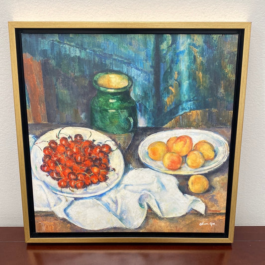"Still Life of Cherries & Peaches" by Oliver Gal