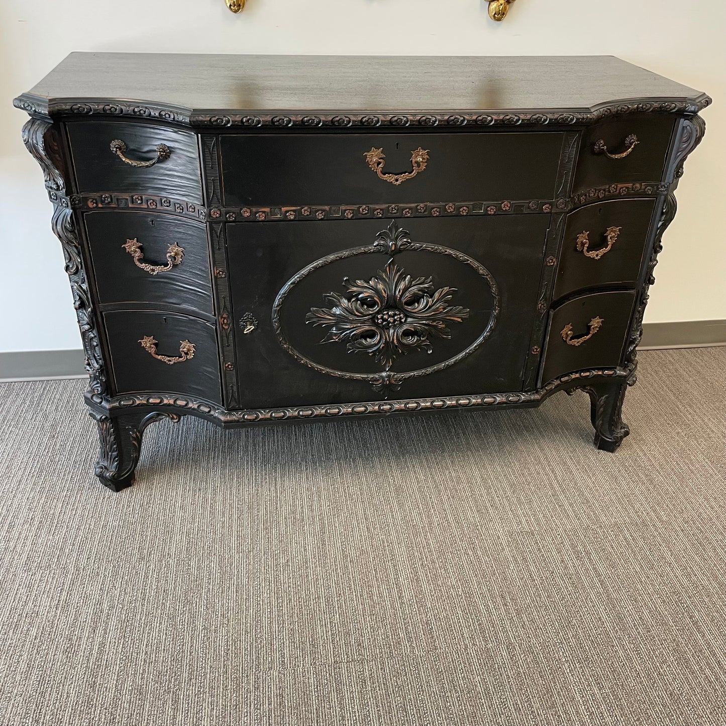 Antique Rubbed Black Buffet