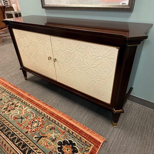 St. Honore Mahogany Chest with Embossed Floral Cabinets