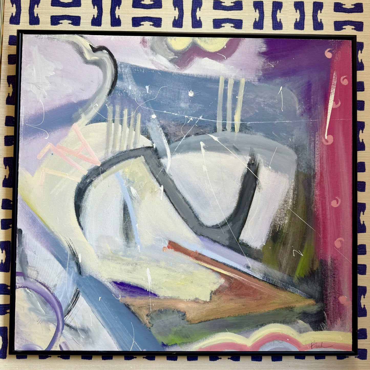 Framed Original Abstract Art by Burch