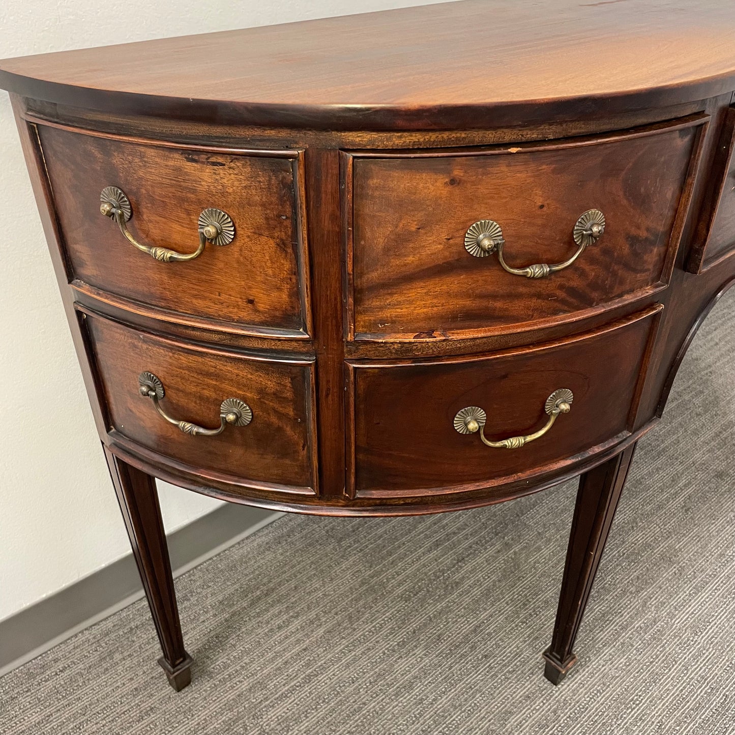 Antique Mahogany Bowfront Sideboard