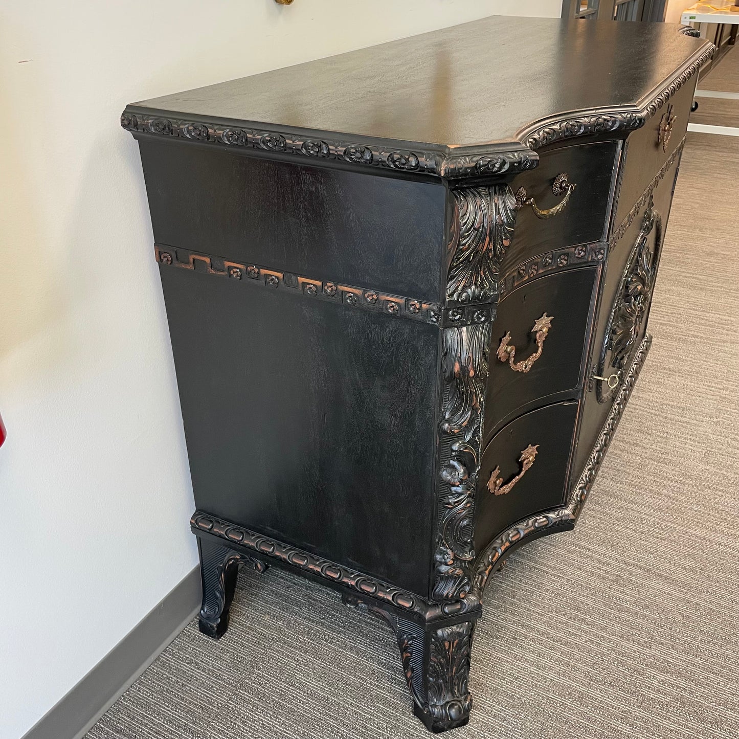 Antique Rubbed Black Buffet