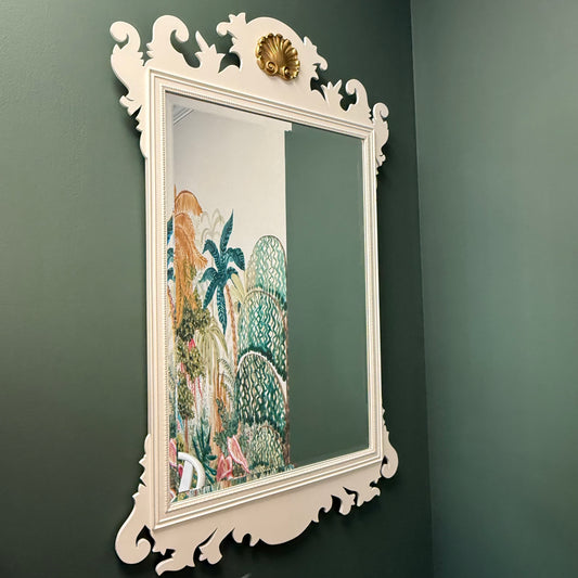 White Lacquered Chippendale Mirror