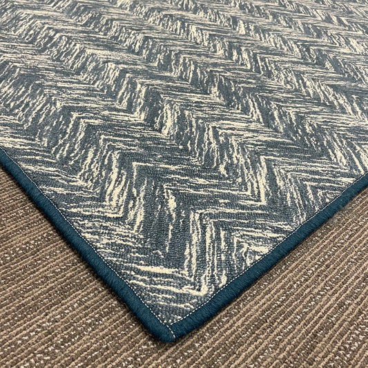 "Terraza Denim" 100% Wool Rug - 9" x 7"