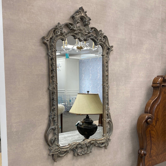 Vintage Ornate Carved Distressed Mirror