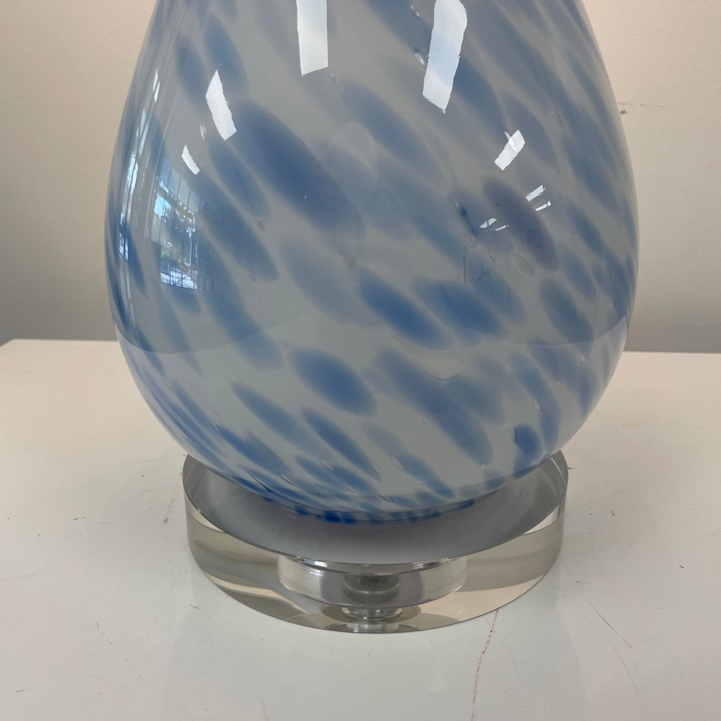 Blue & White Swirl Glass Lamp by Chelsea House