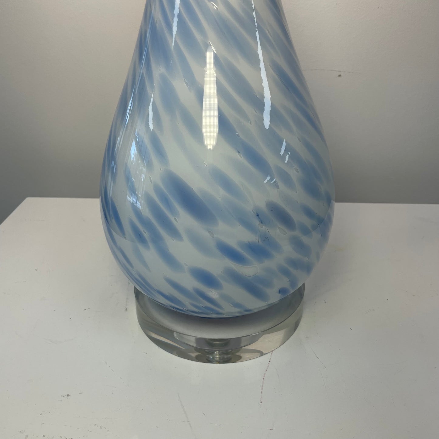 Blue & White Swirl Glass Lamp by Chelsea House