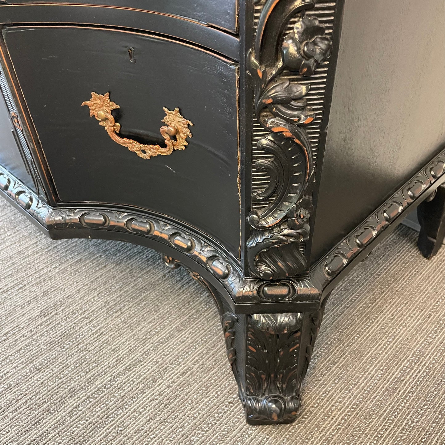 Antique Rubbed Black Buffet