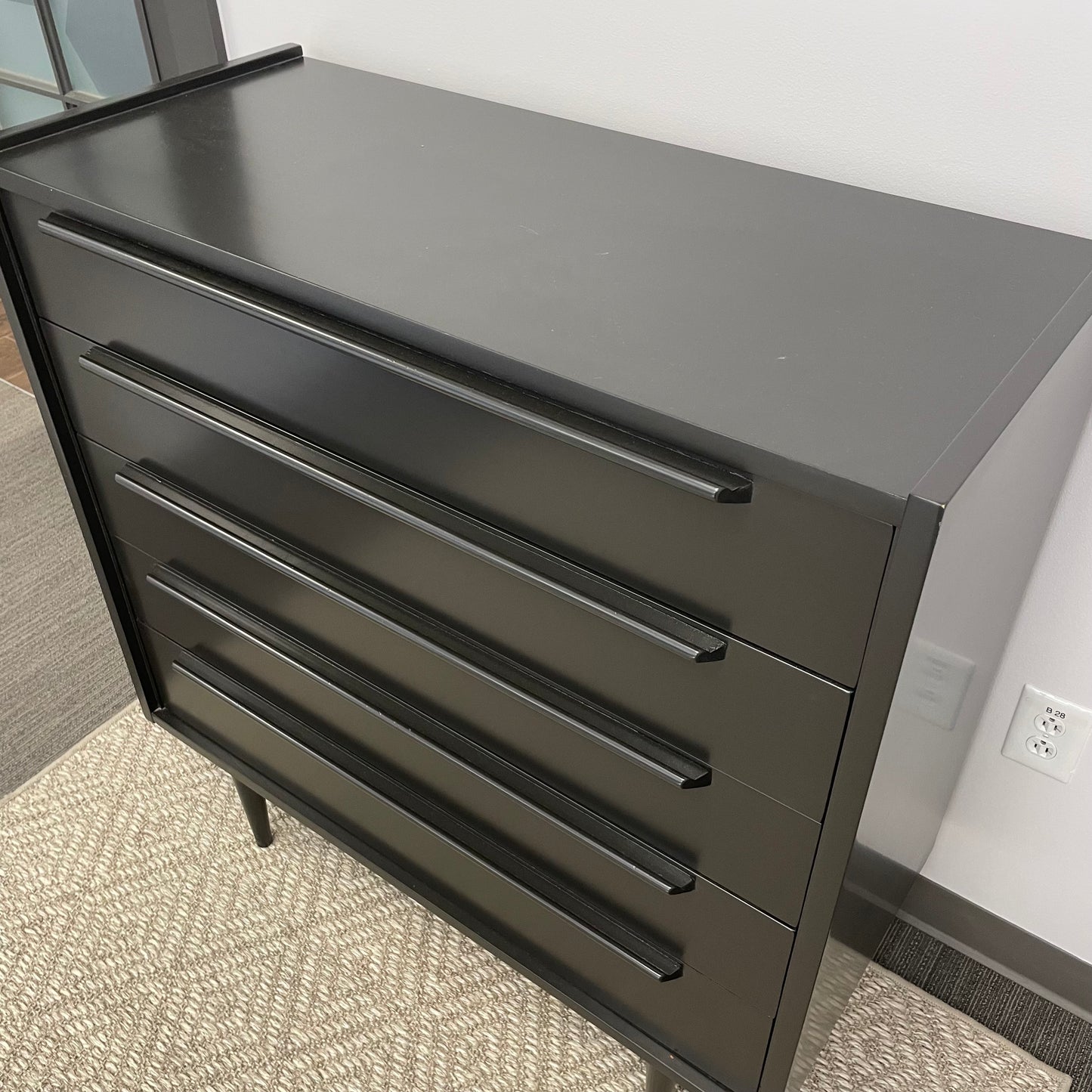 Black Lacquered Midcentury Dresser