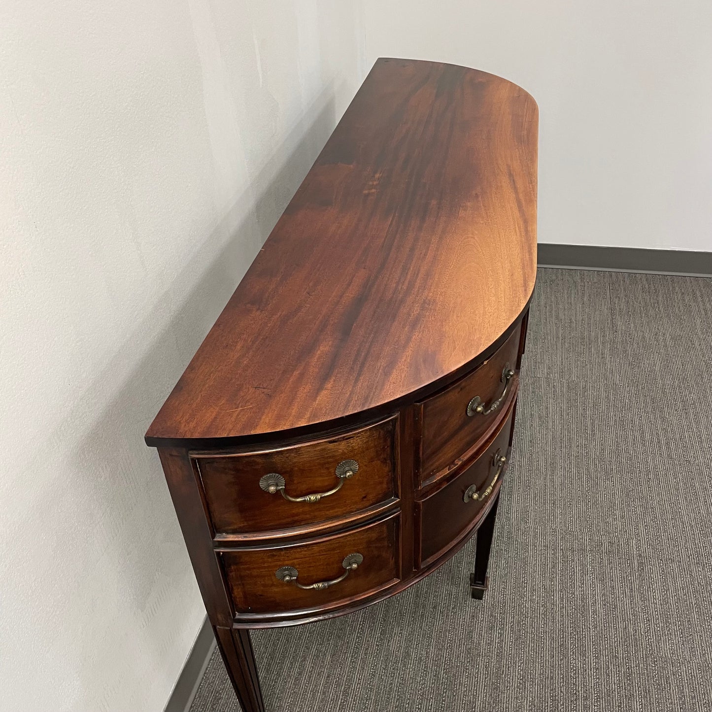 Antique Mahogany Bowfront Sideboard