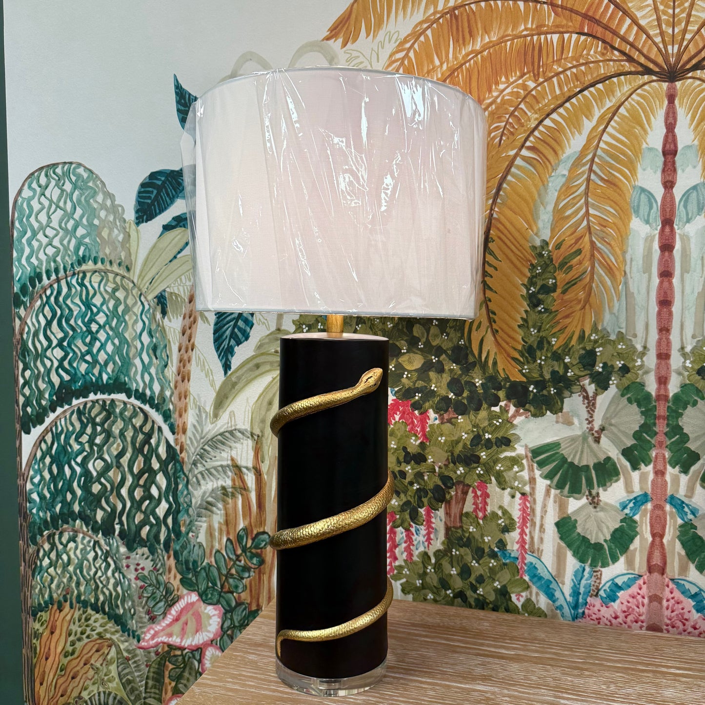 Wildwood Home Black + Gold Snake Lamp
