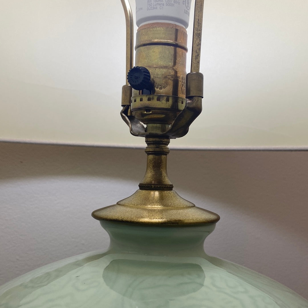 Vintage Ginger Jar Celedon Lamps