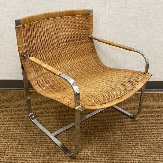 Rattan & Chrome Lounge Chair