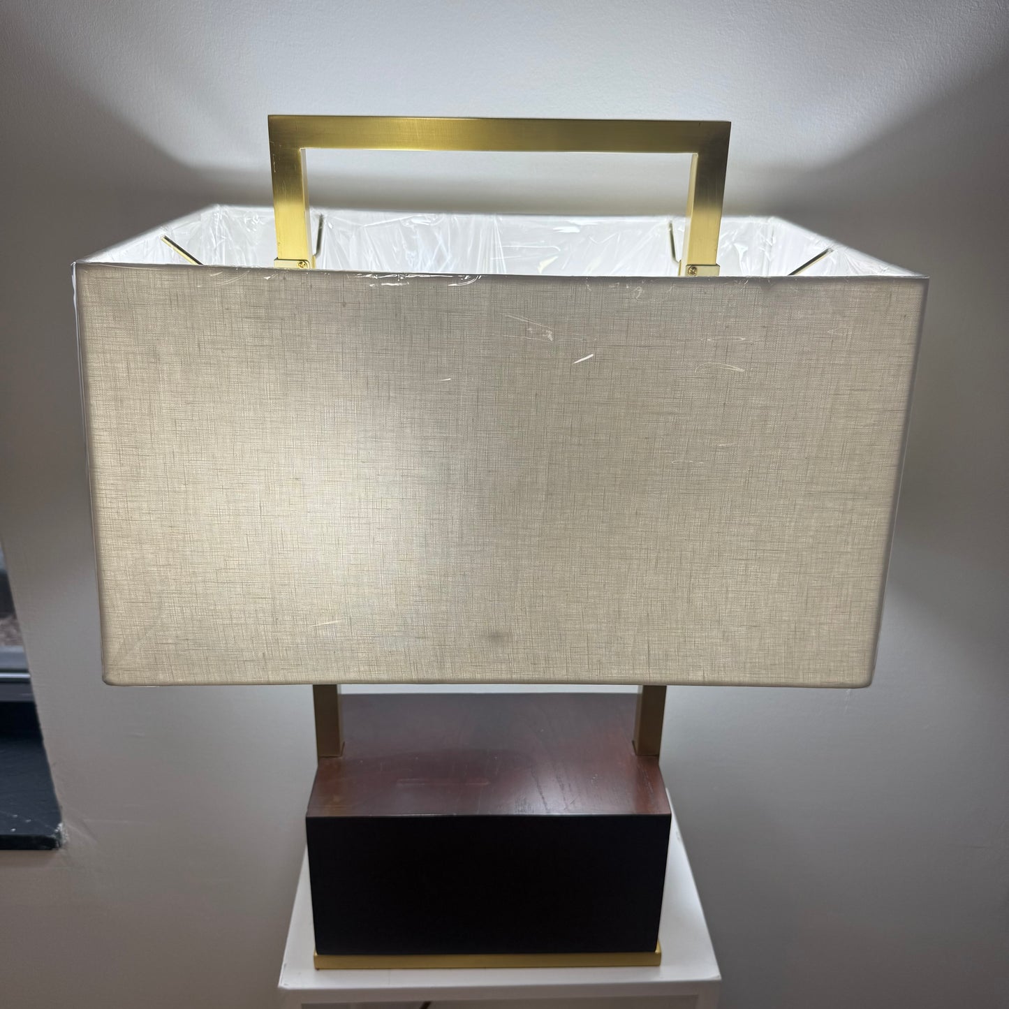 Wildwood "Hayes" Walnut + Brass Table Lamp