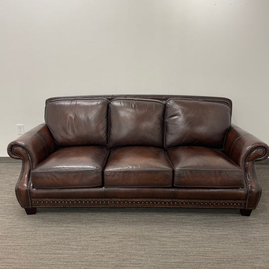 CC Home Calvano Brown Leather Sofa
