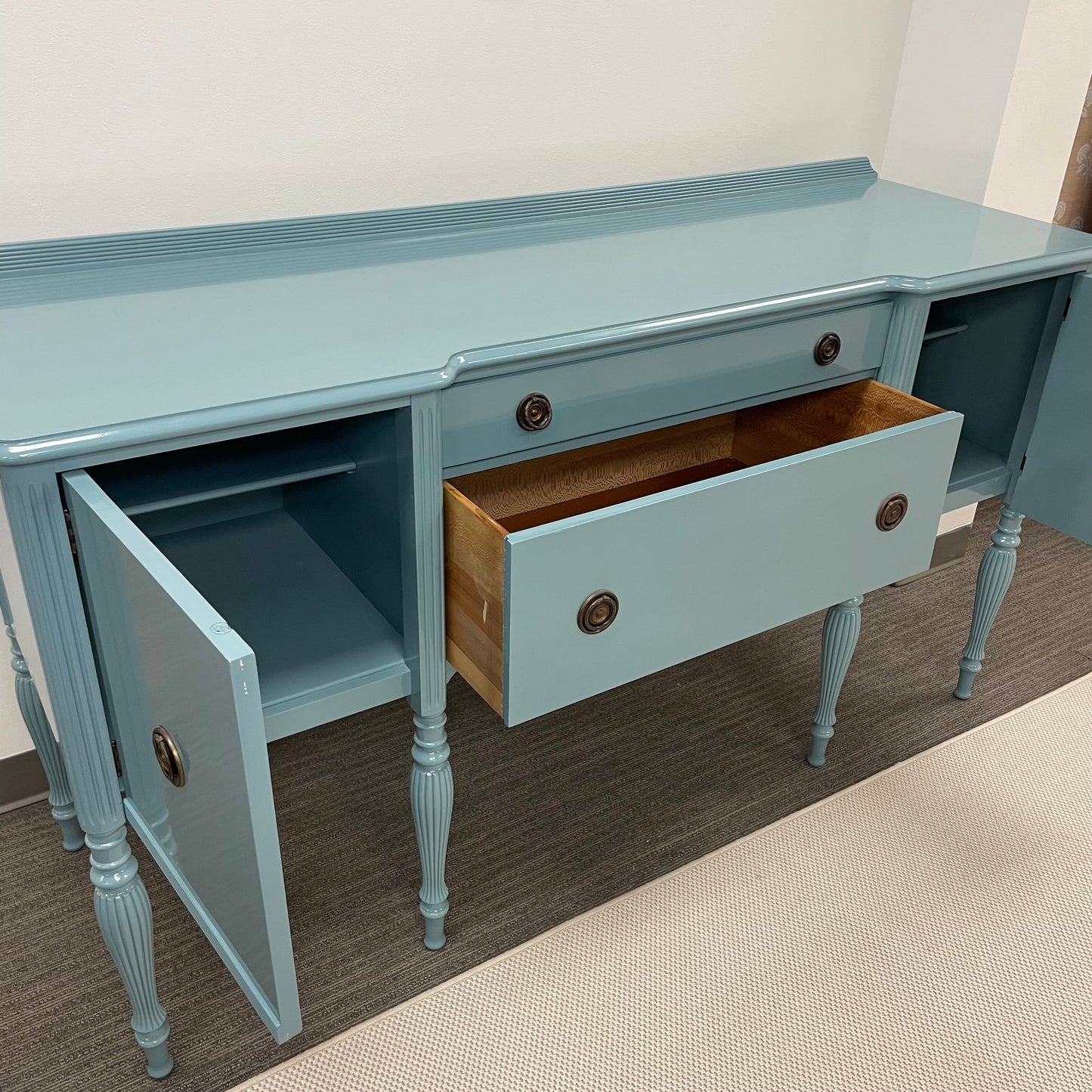 Teal Lacquered Buffet