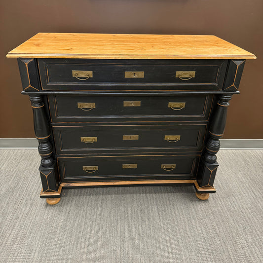 Vintage Matte Black Sideboard