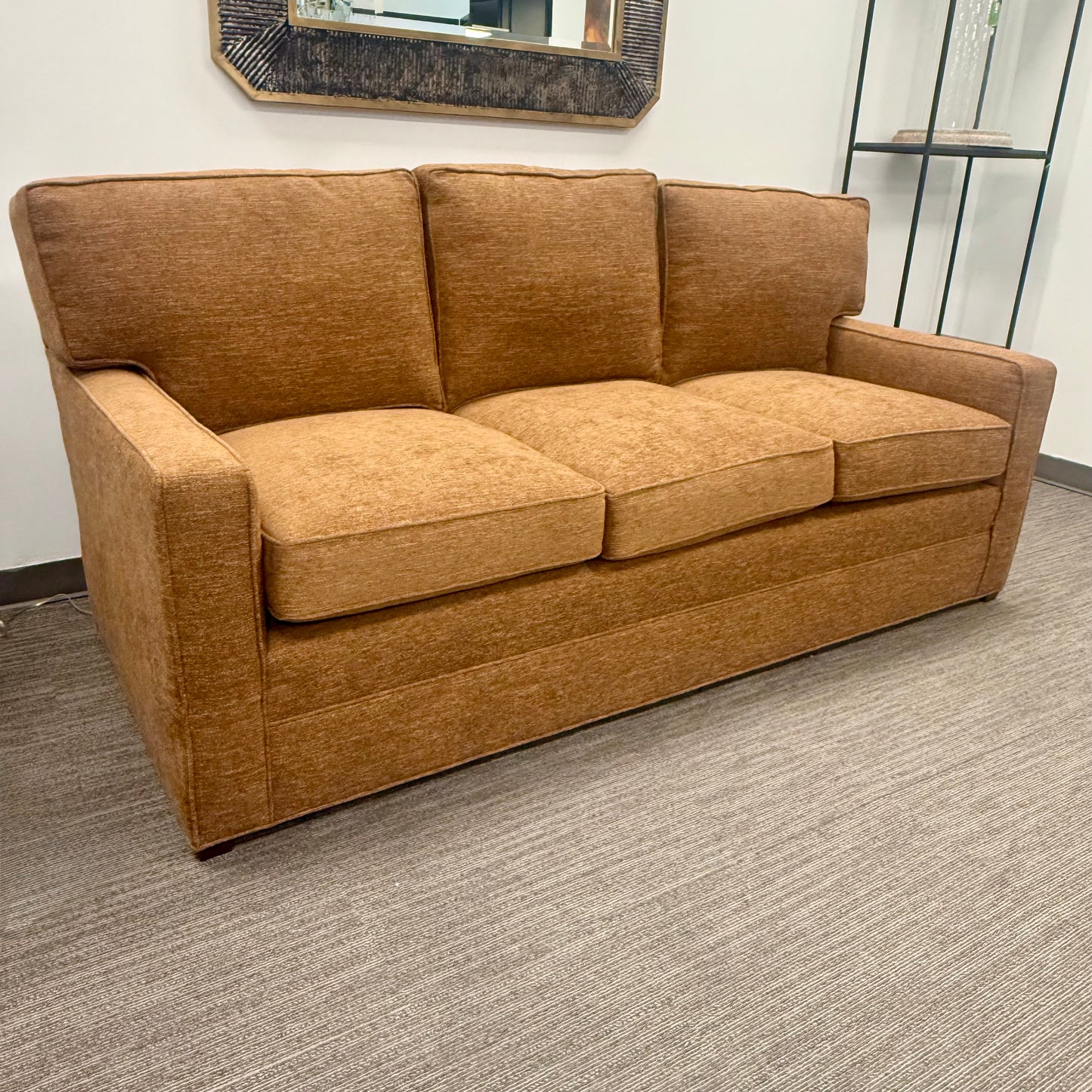 Custom Swavelle Cognac Sofa