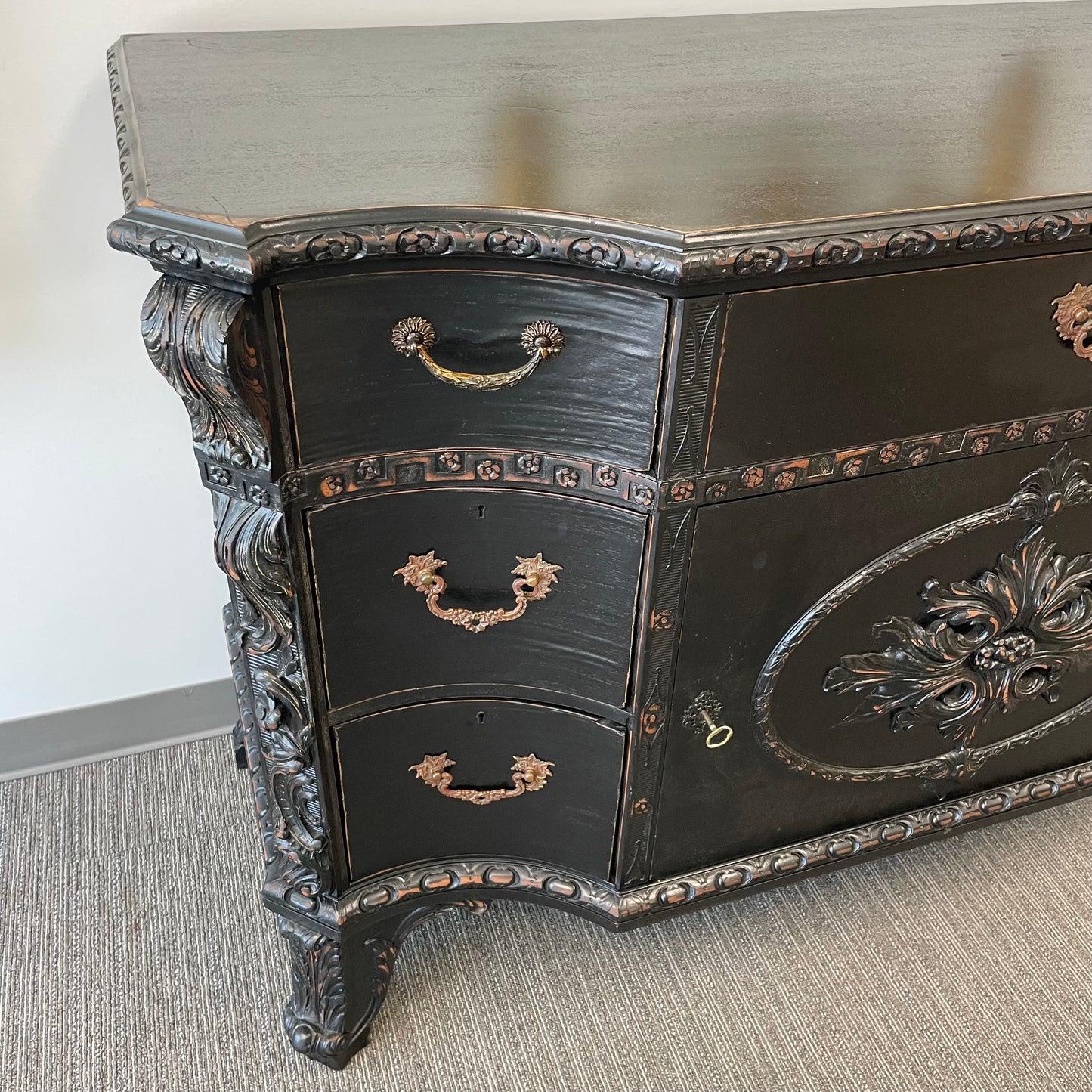 Antique Rubbed Black Buffet