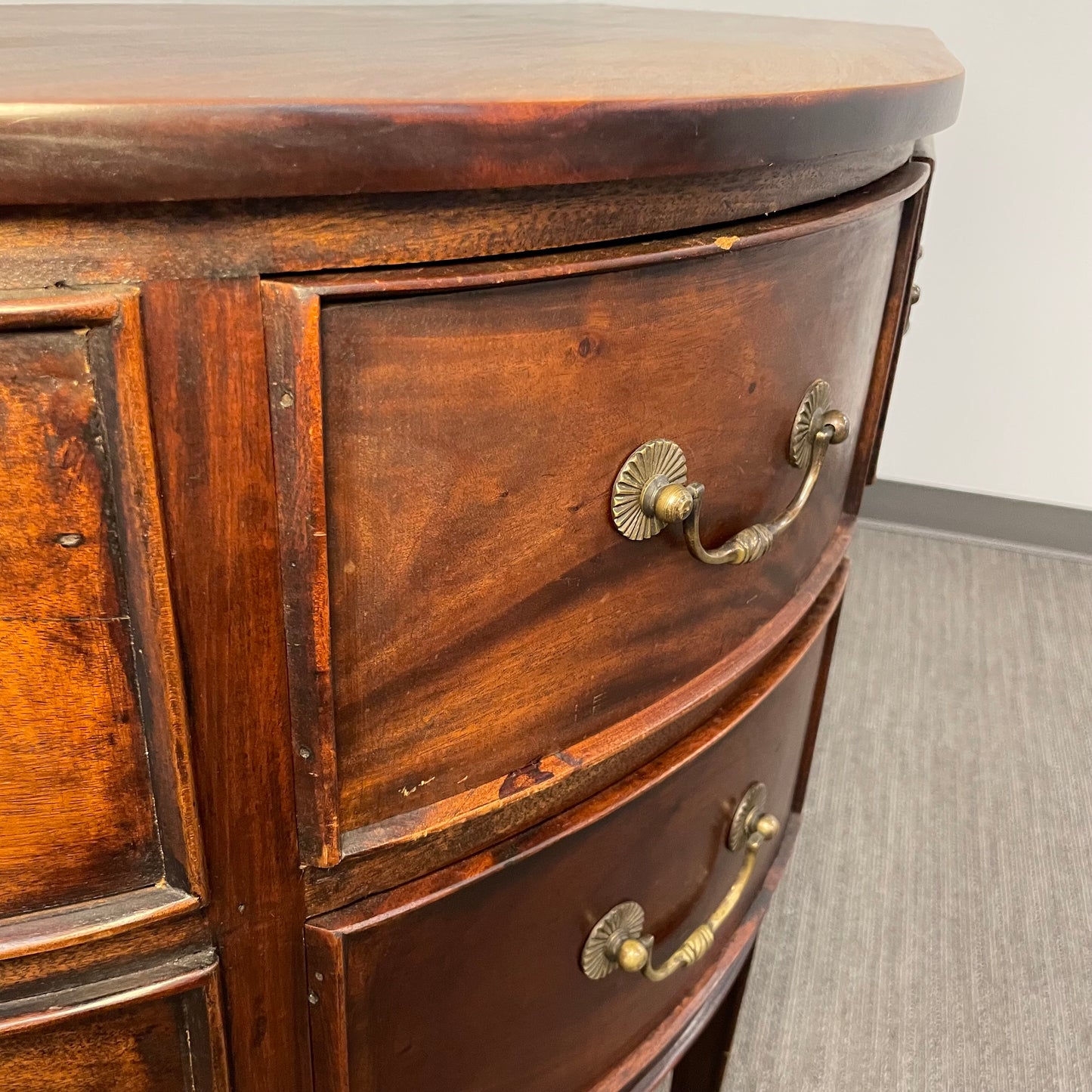 Antique Mahogany Bowfront Sideboard