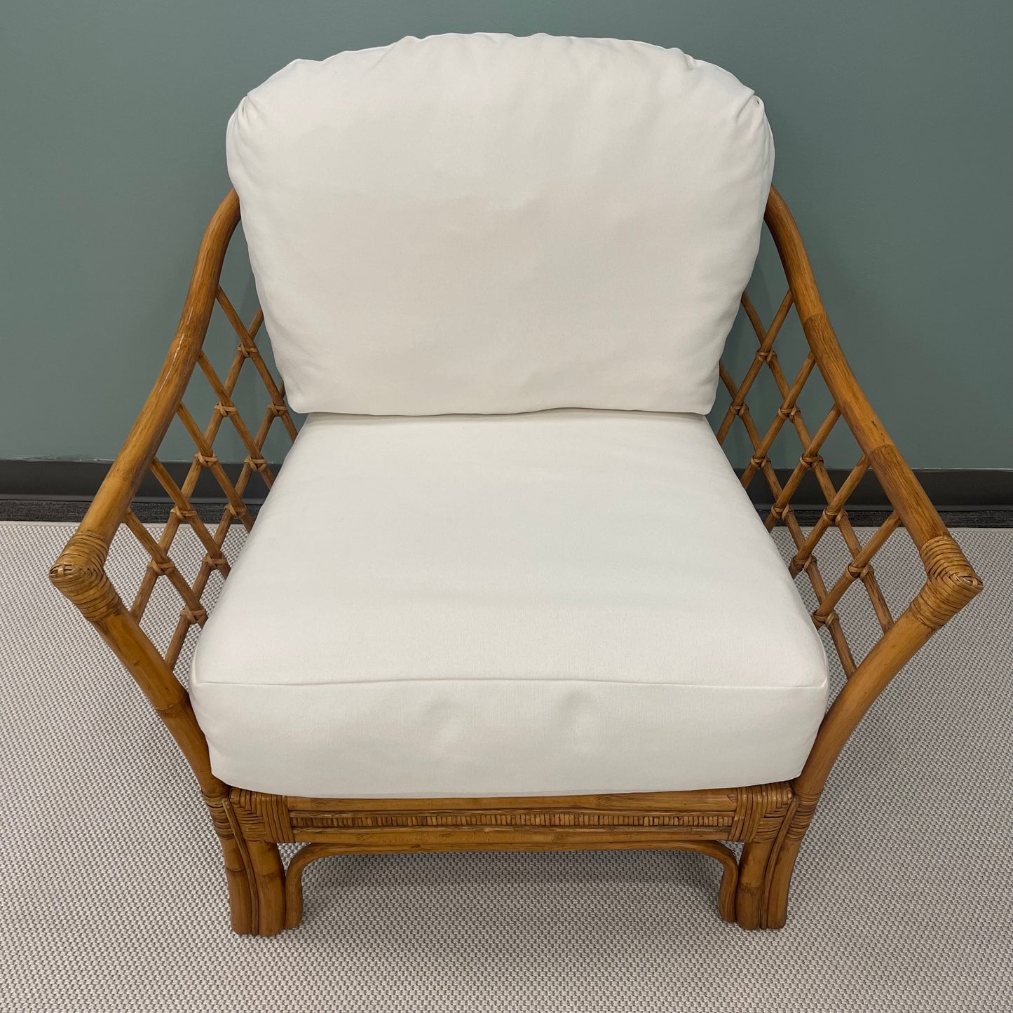 Bamboo Chair w/ Custom Performance Fabric Cushion