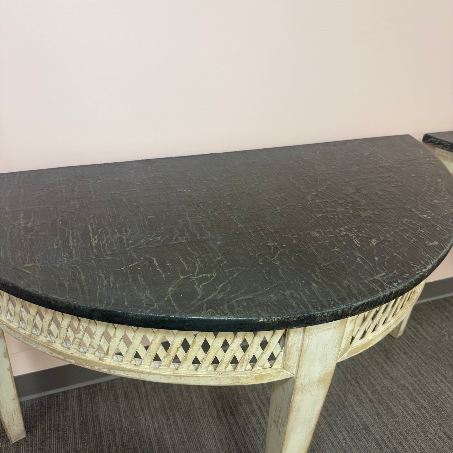 Neoclassical Demi-Lune Console Tables