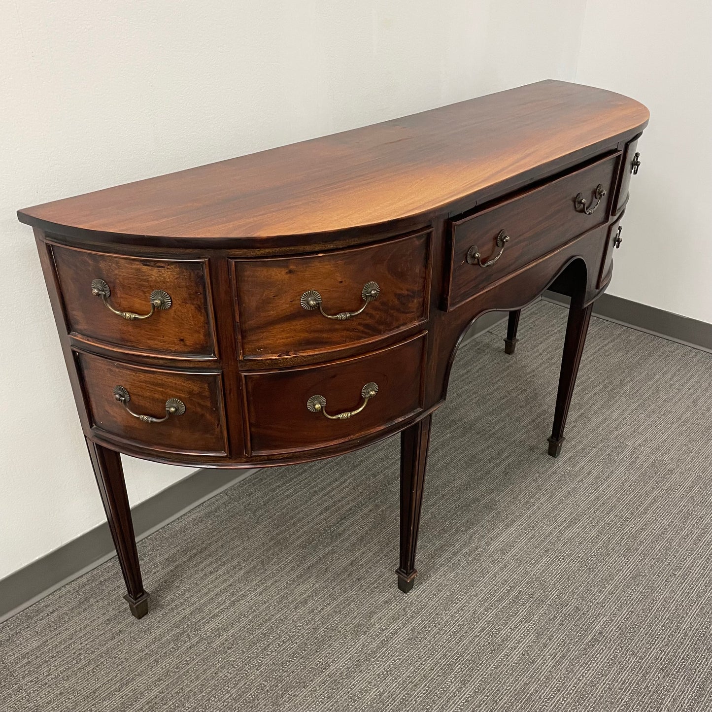 Antique Mahogany Bowfront Sideboard