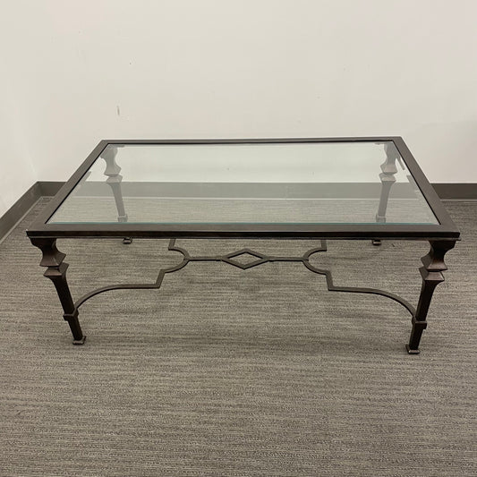 Beveled Glass Metal Coffee Table