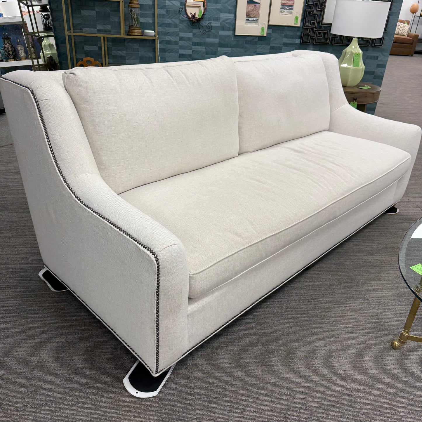 King Hickory Down Sofa with Nail Head Trim