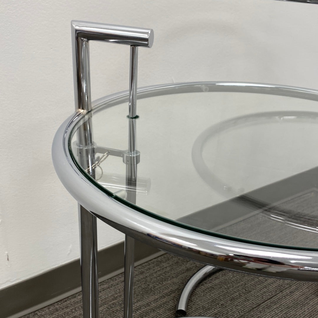 Silver Chrome & Glass Nesting Tables