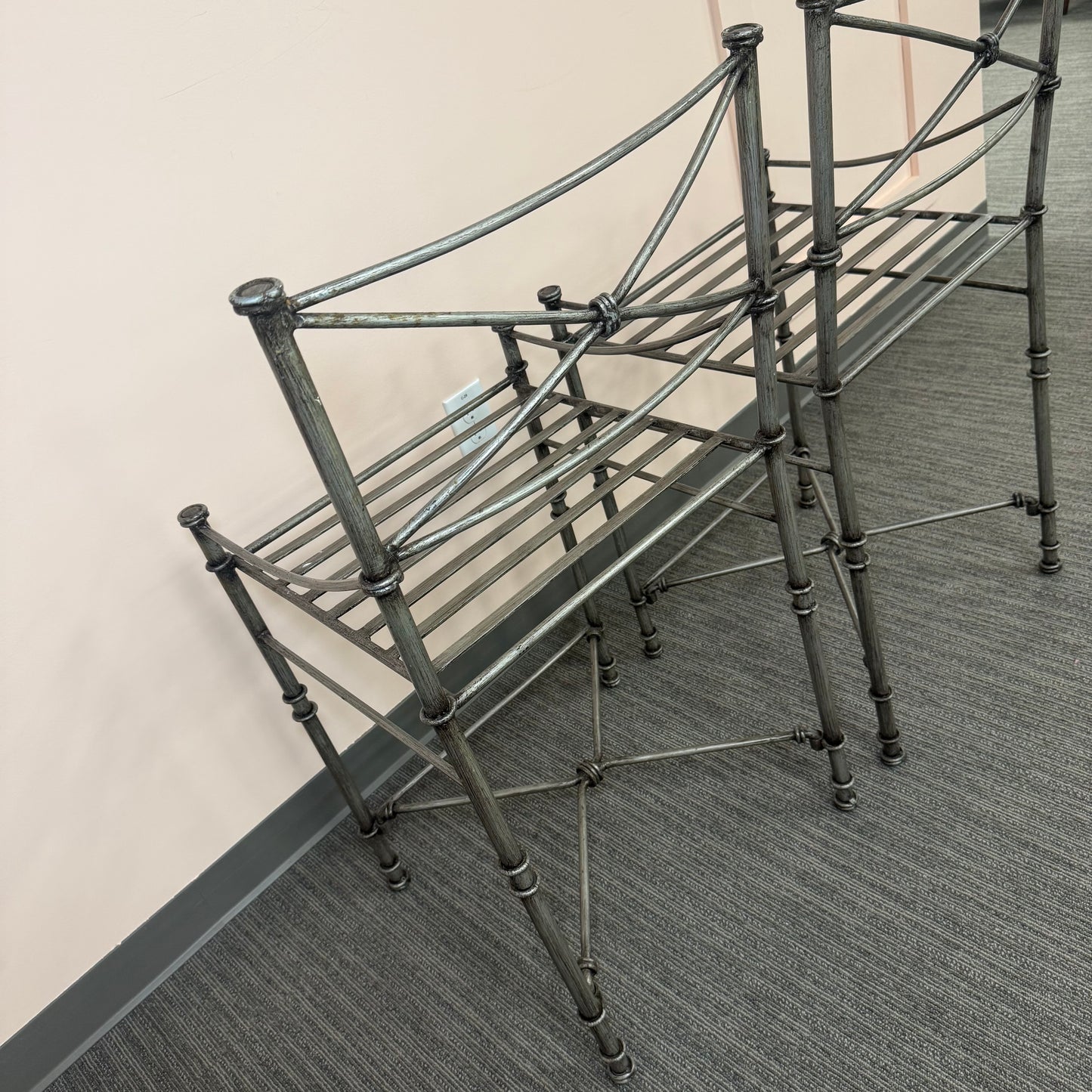 Pair of Metal Counter Stools