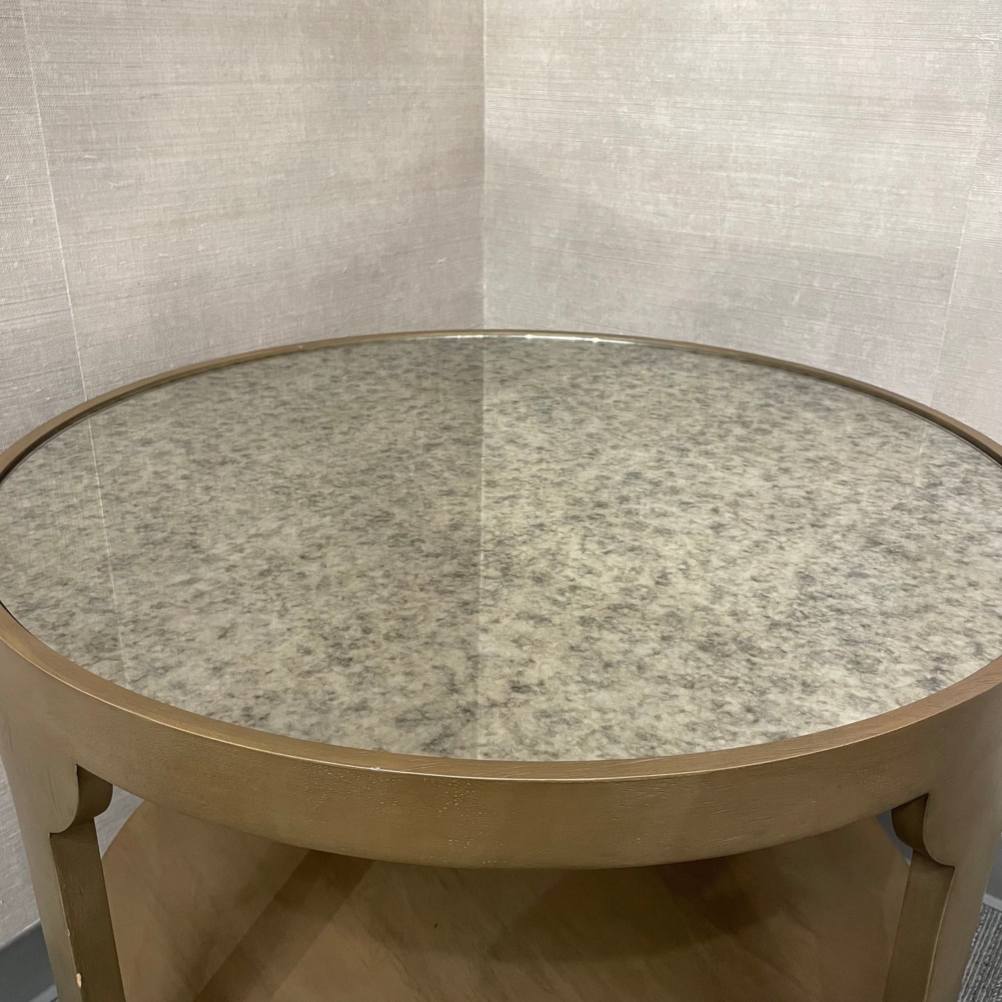 2-tier Eglomise Mirrored Accent Table