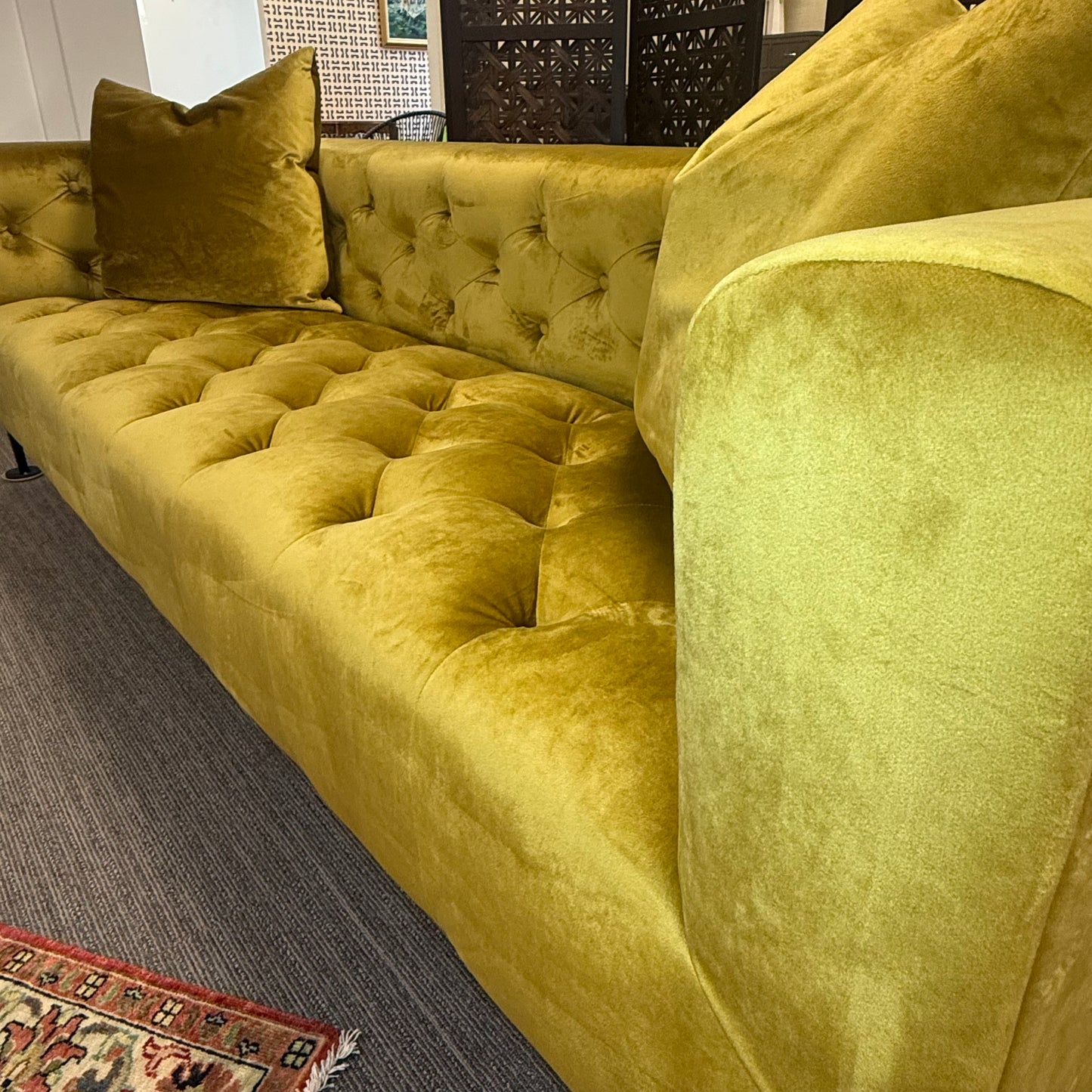 Interior Define Tufted Velvet Sofa