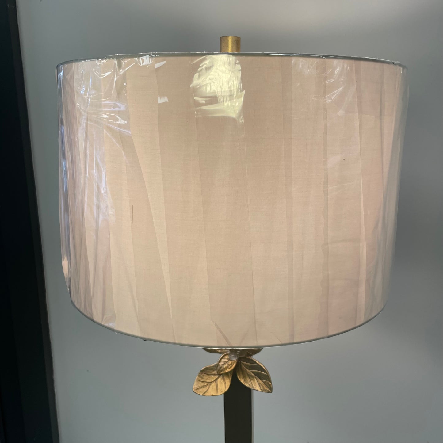 Brush Gold Lamp with Flower Motif by Wildwood Home