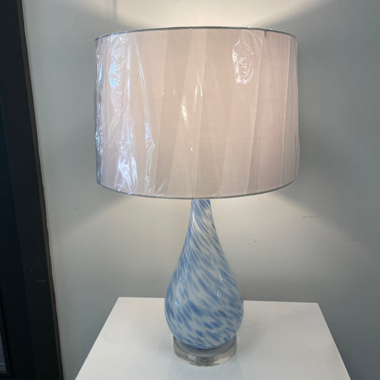 Blue & White Swirl Glass Lamp by Chelsea House