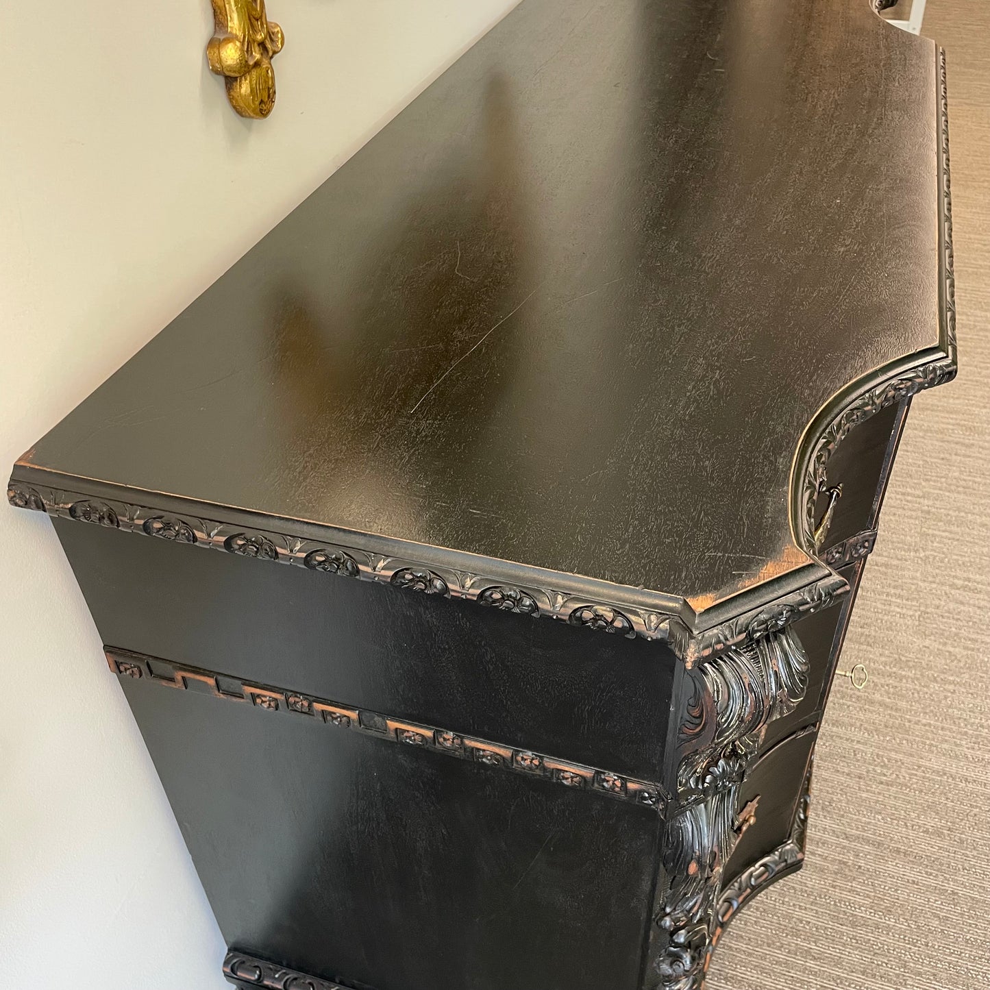 Antique Rubbed Black Buffet