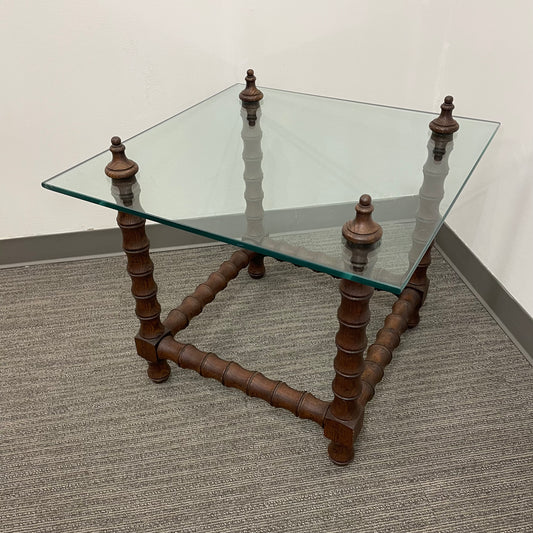 Bamboo Glass Top Table