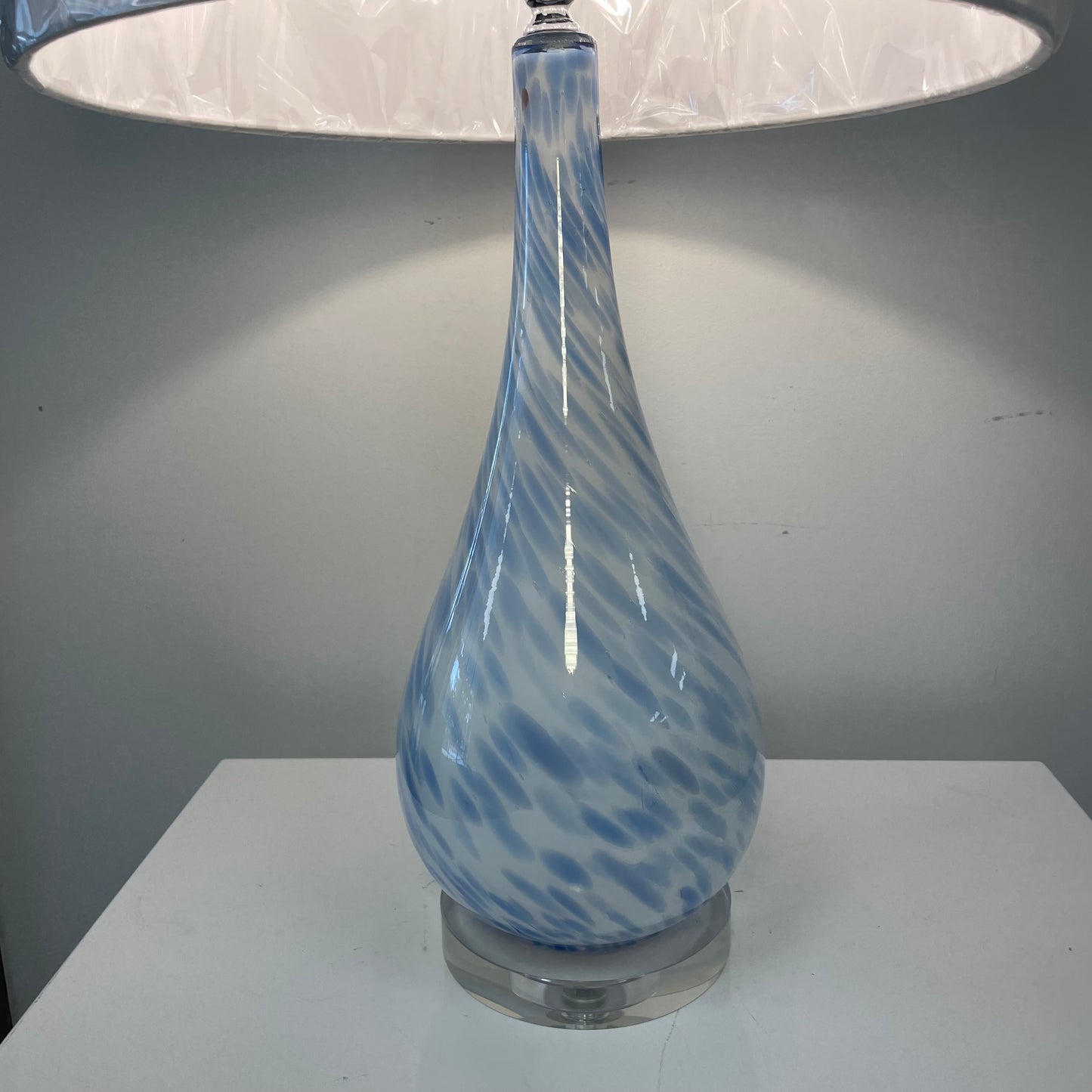 Blue & White Swirl Glass Lamp by Chelsea House