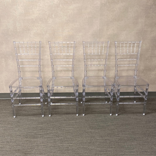 Lucite Bamboo Chevari Chairs (Set/4)