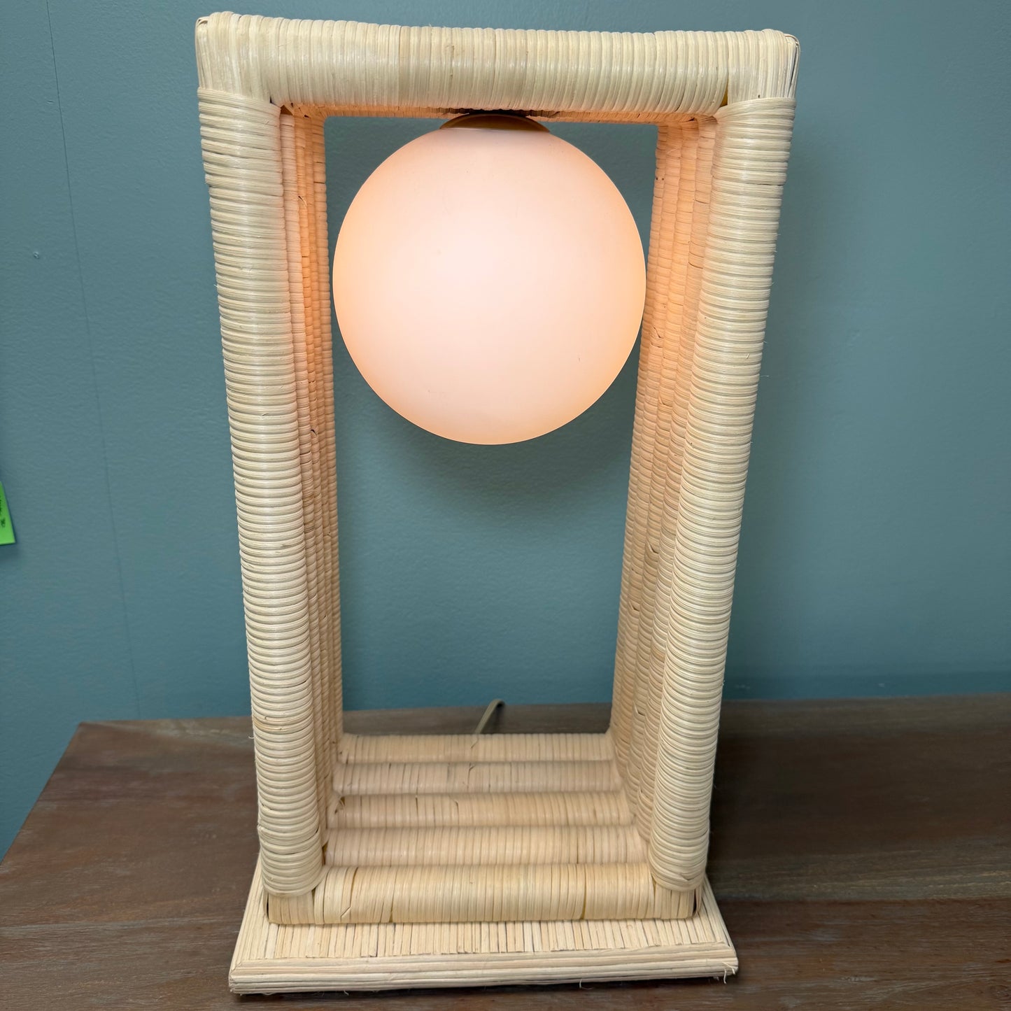 Wildwood Home Rattan Globe Table Lamp