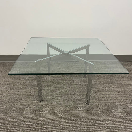 Midcentury Chrome & Glass Accent Table