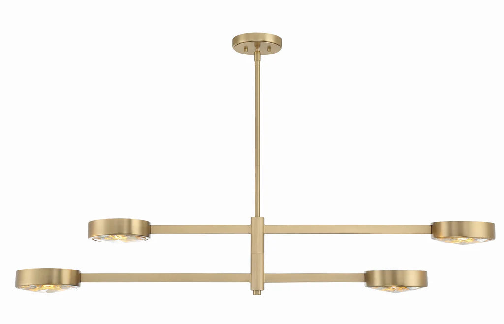 Crystorama Orson Modern Brush Gold Chandelier