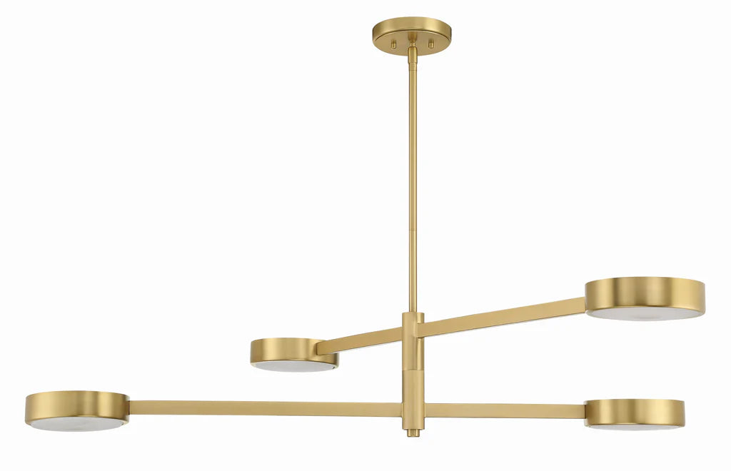 Crystorama Orson Modern Brush Gold Chandelier