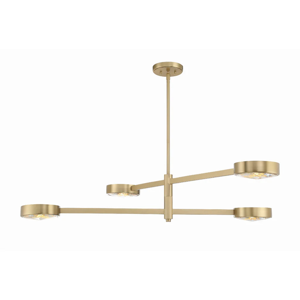 Crystorama Orson Modern Brush Gold Chandelier