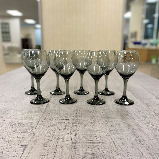 Grey Smoke Wine Glasses Set of 8